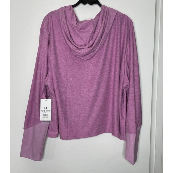 Nine West Active Performance Athletic Hoodie Women PLUS 3X Pink Pullover NEW - Picture 3 of 9
